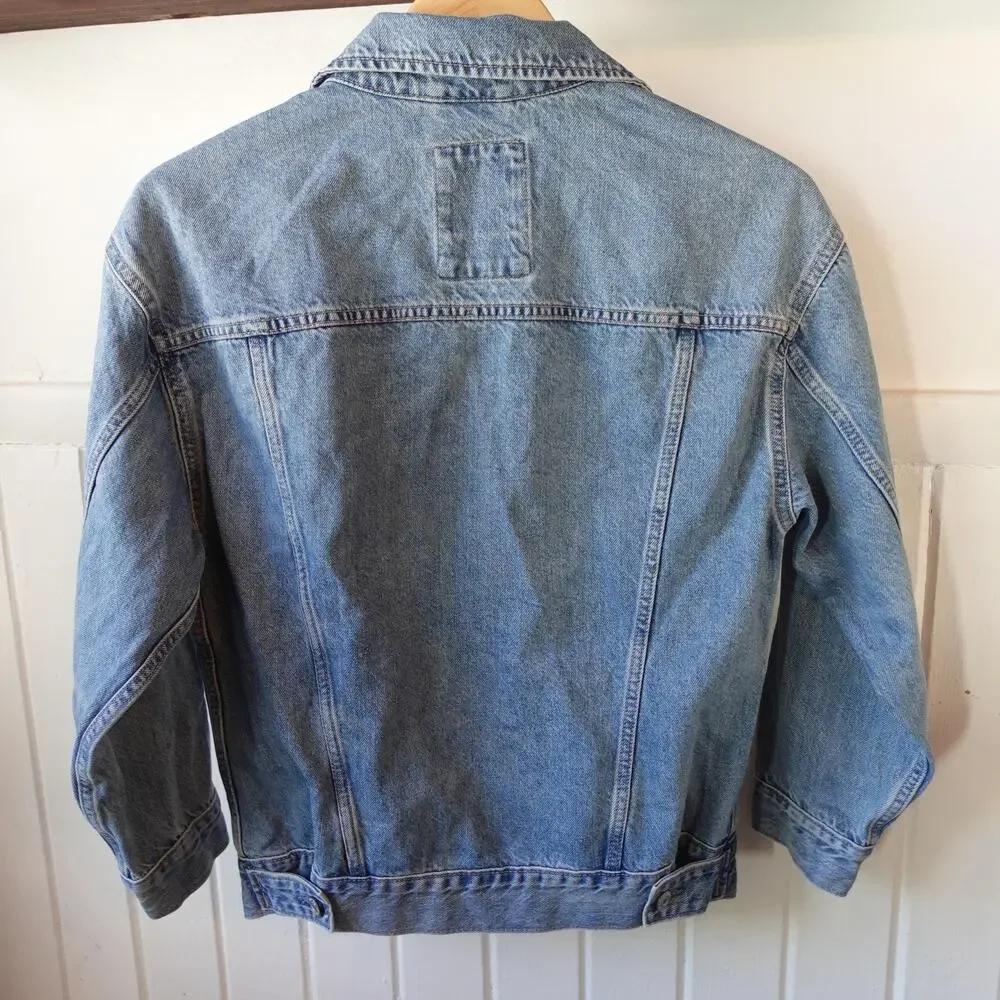 Gap Teen Denim Jacket Unisex‎ 12 Blue Washwell Trucker Jean Planet Friendly
